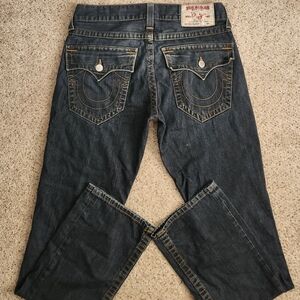 True Religion Straight Leg Blue Jeans